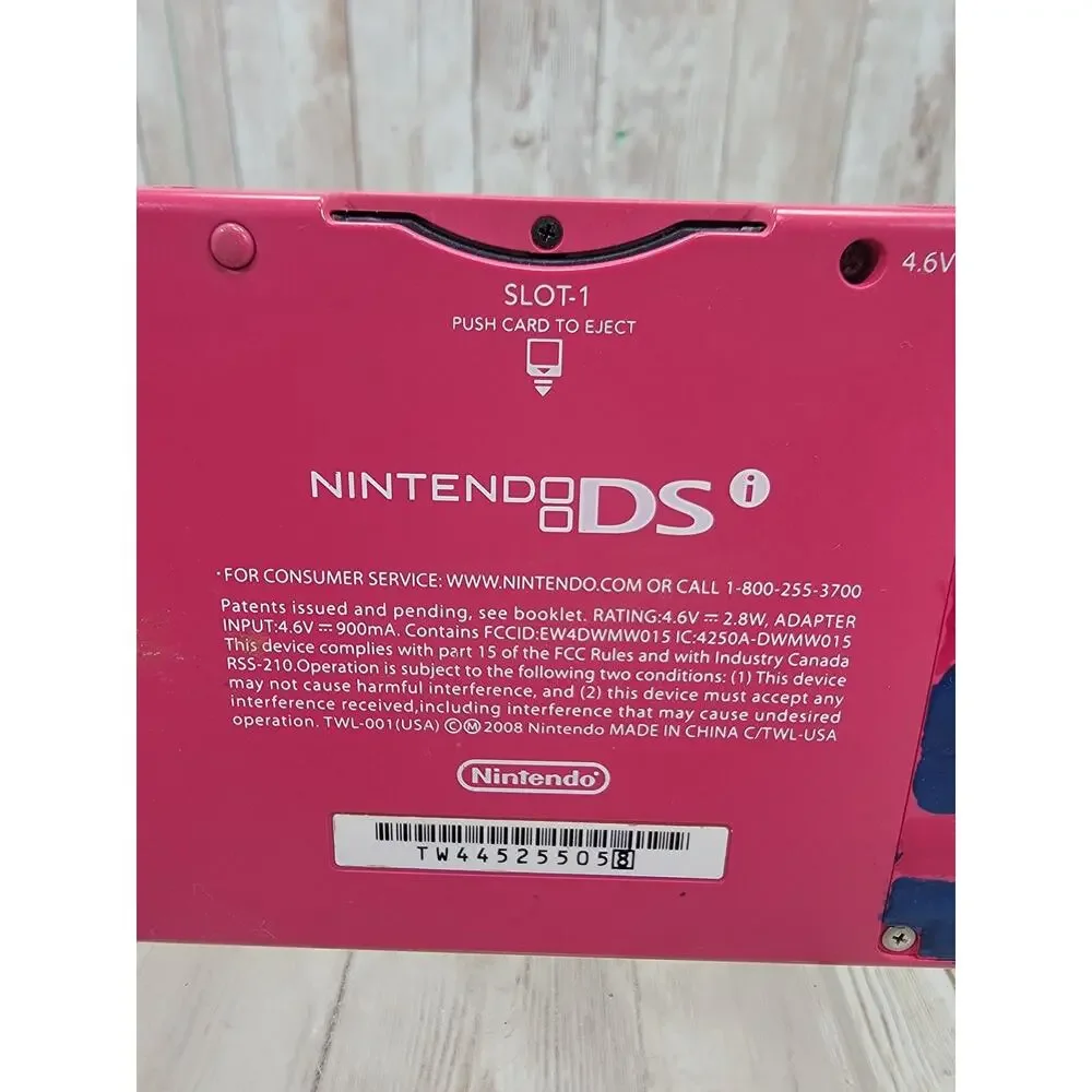 Nintendo DSi Handheld Game Console & Charger/Case TWL-001 Pink Working